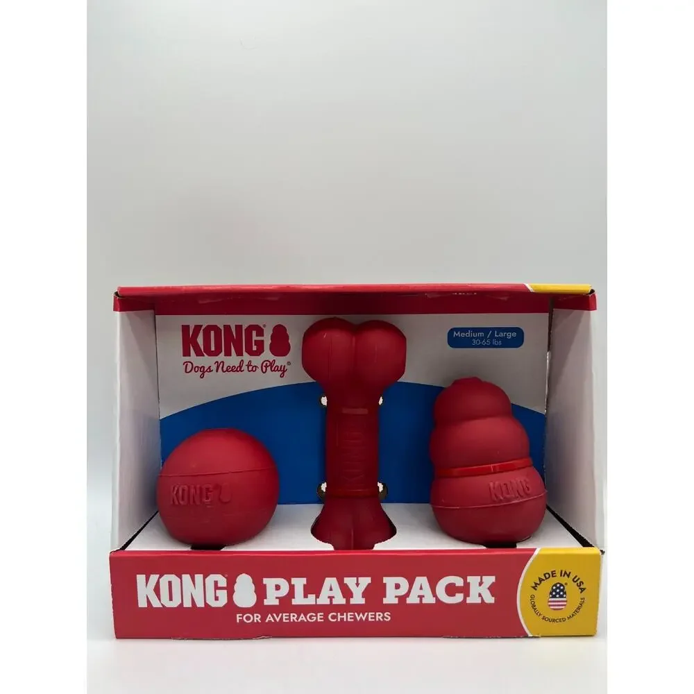 Kong Classic Dog Toys Play Pack 3 Count New